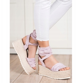 SHELOVET Kötett Espadrilles szandál lila 2