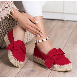 SHELOVET Piros espadrillák íjjal 1