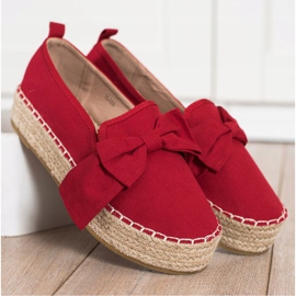 SHELOVET Piros espadrillák íjjal 2