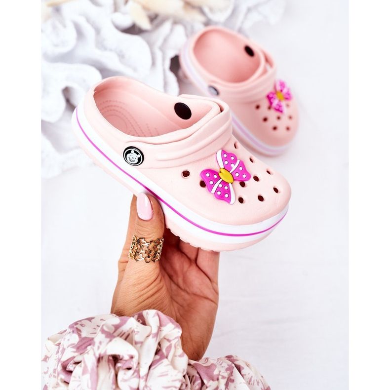 Gyermek habpapucs Crocs Pink Lazy Day rózsaszín 2