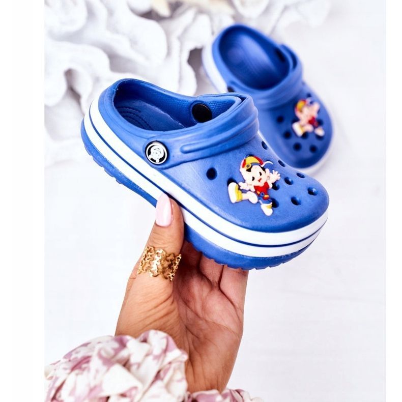 Gyermek habpapucs Crocs Blue Lazy Day kék 2