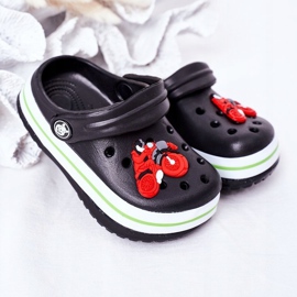 Gyermek habpapucs Kroks Black Lazy Day fekete sokszínű 2