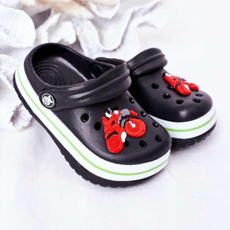 Gyermek habpapucs Kroks Black Lazy Day fekete sokszínű 2