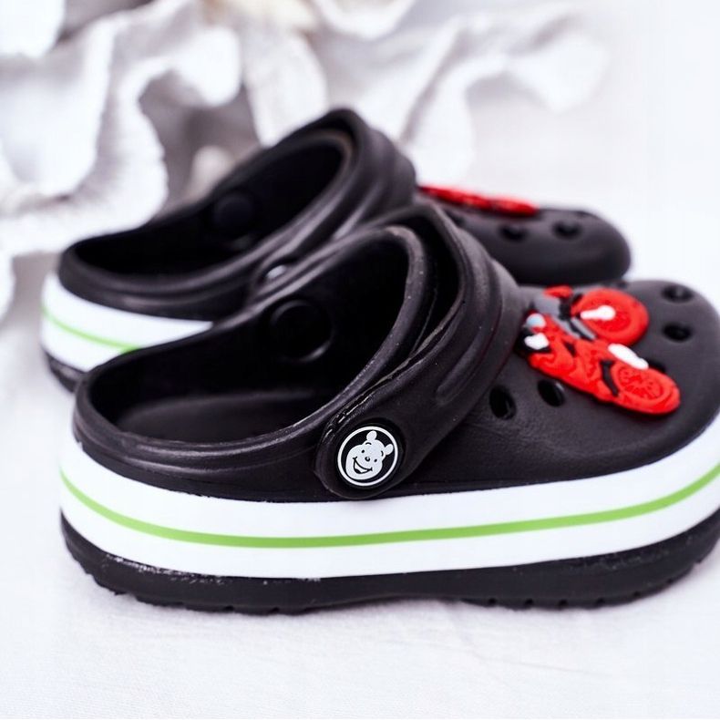 Gyermek habpapucs Kroks Black Lazy Day fekete sokszínű 1