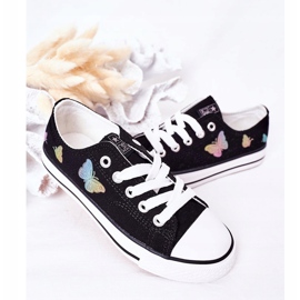 EVE Fekete mesebeli gyermek cipők pillangókkal 1