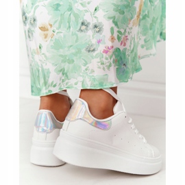 Sportcipők Cipők a platformon Fehér és ezüst fényes 2