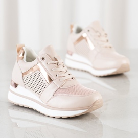 SHELOVET Stílusos cipők csillogással rózsaszín 1