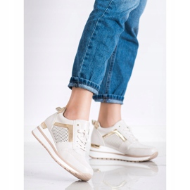 SHELOVET Stílusos cipők csillogással bézs 1