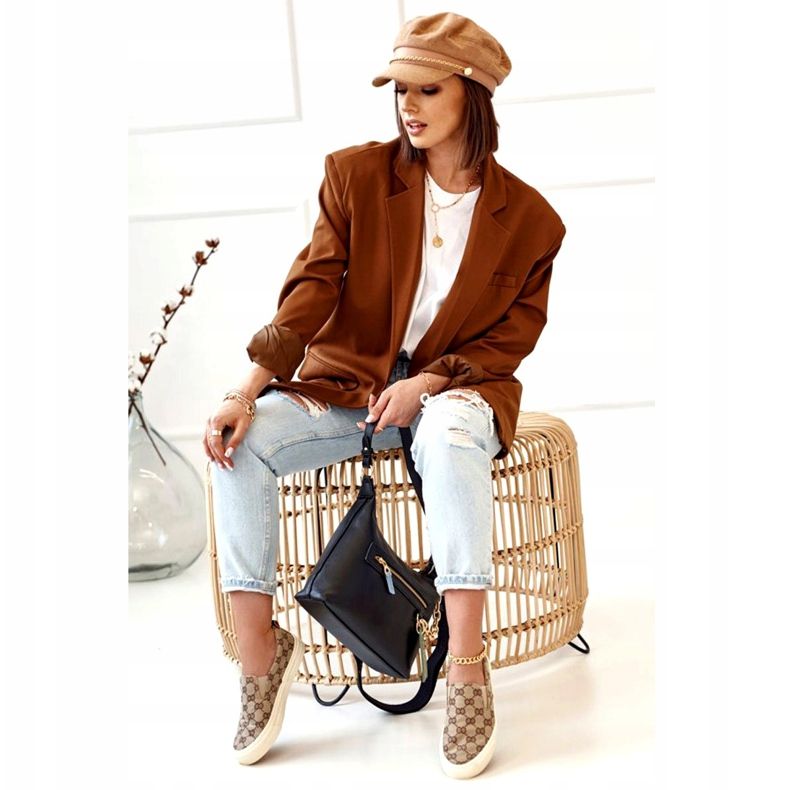 Női Logged Cipők Slip-On Khaki Challenge bézs barna 5