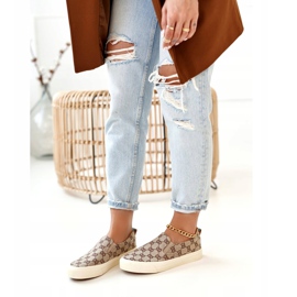 Női Logged Cipők Slip-On Khaki Challenge bézs barna 1