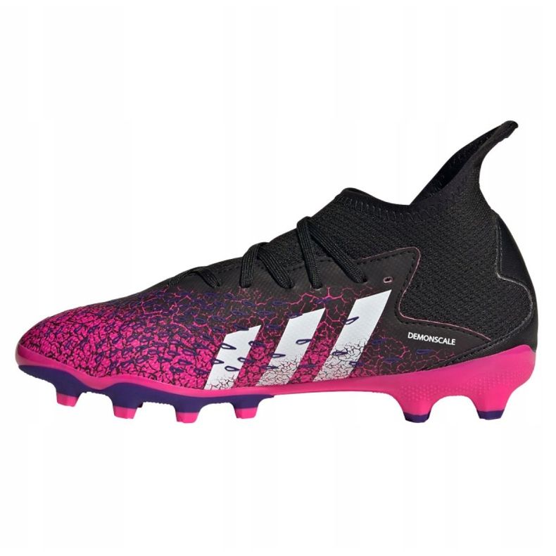 Adidas Predator Freak.3 Mg Jr FW7532 futballcipő fekete, fekete, rózsaszín fekete 1