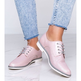 Rózsaszín Kyoto fényes áttört cipő 1