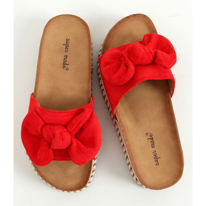 Piros 7705 Piros papucs a díszített talpon 1
