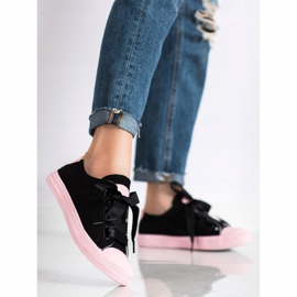 SHELOVET Stílusos kötött cipők fekete 1