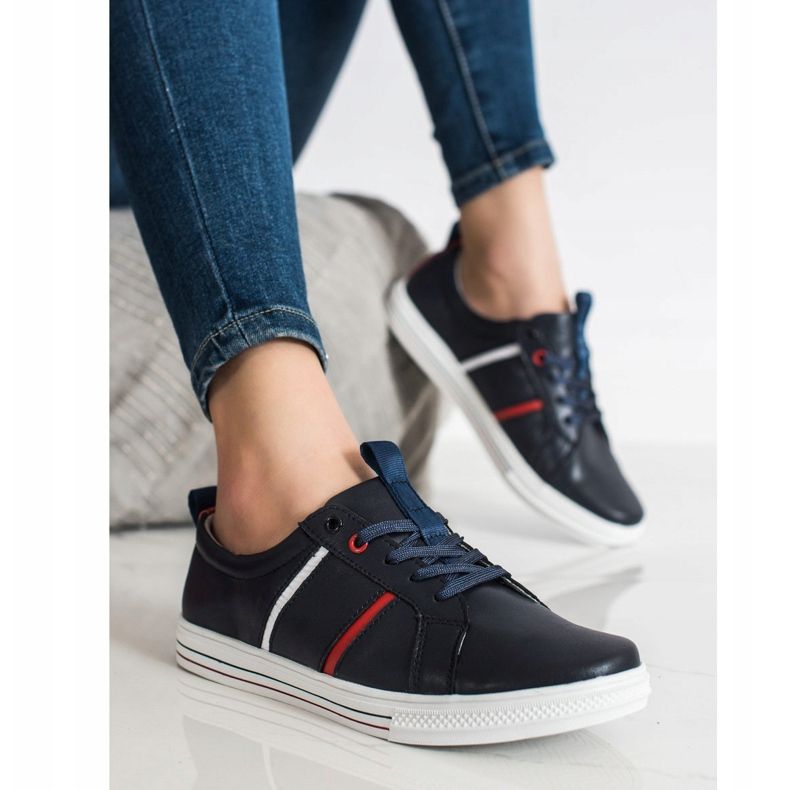 Filippo Klasszikus sportbőr cipő sötétkék 2