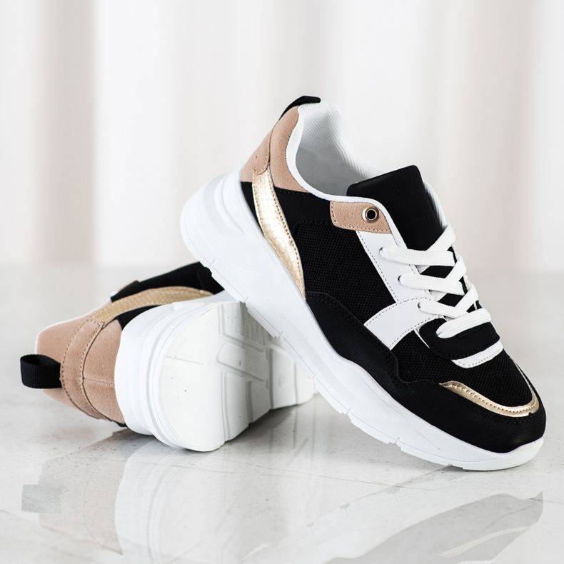 SHELOVET Stílusos hálócipő fekete 1