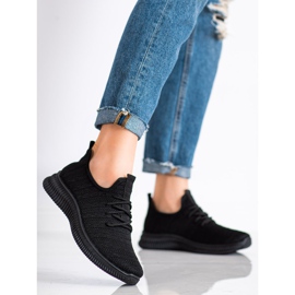 SHELOVET Könnyű textil sportcipő fekete 2