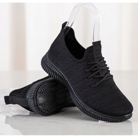 SHELOVET Könnyű textil sportcipő fekete 1