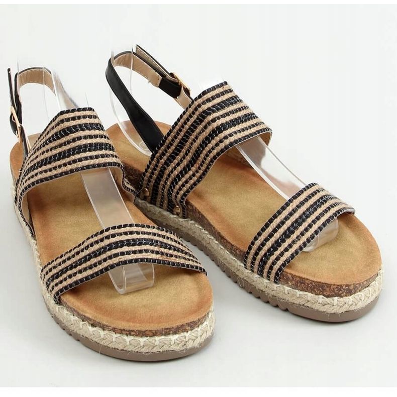 Fekete espadrilles szandál FD-50 Black bézs 1