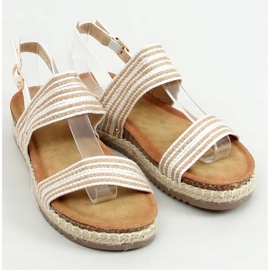 Fehér és bézs színű espadrilles szandál FD-50 White 1