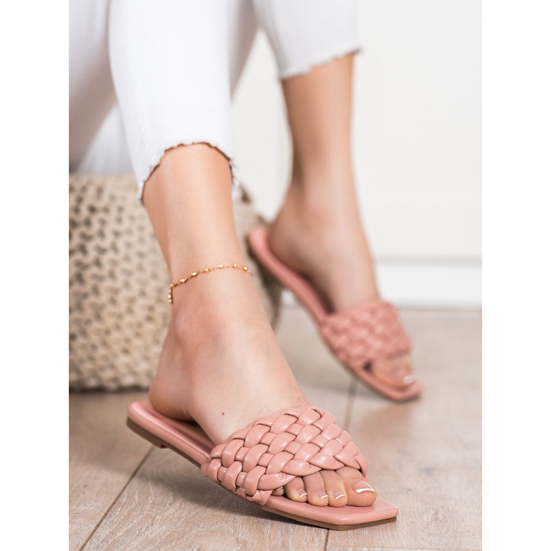 Goodin Fonott Eco bőr papucs rózsaszín 1