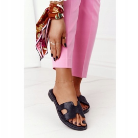 EVE Bőr papucs köbös cirkónium -fekete modénával 2