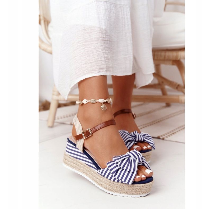PG1 Navy Blue Wedge szandál La Isla Bonita fehér kék sokszínű 2
