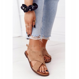 Velúr szandál Sergio Leone SK060 Bézs 2