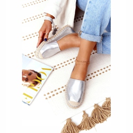 Bőr espadrilles fonott talpon Big Star HH274504 ezüst 2