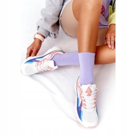 Női sportcipő Memory Foam Big Star HH274809 Fehér-rózsaszín ibolya kék sárga 3
