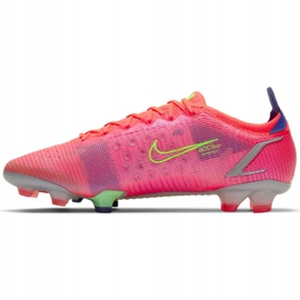 Nike Mercurial Vapor 14 Elite Fg M CQ7635 600 futballcipő zöld, rózsaszín rózsaszín 2