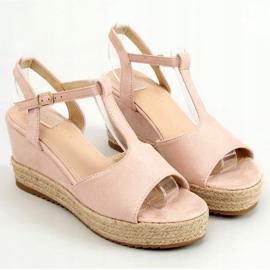 Rózsaszín espadrillák ékeken rózsaszín WX-08 Rózsaszín 1