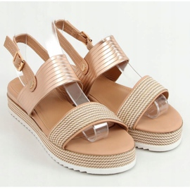 Pezsgő női szandál YQ16 Champagne rózsaszín sokszínű aranysárga 1