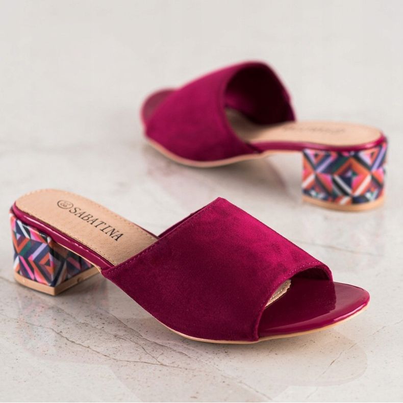 Sabatina Mintás sarokpapucs rózsaszín 1 Sabatina Mintás sarokpapucs rózsaszín 1