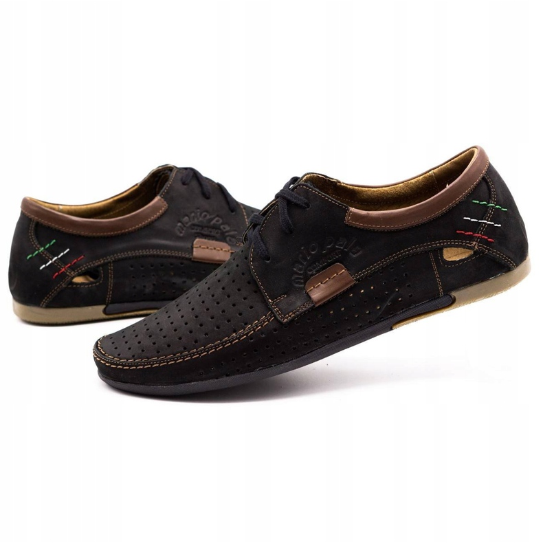 Olivier Férfi nyitott bőr cipő 563 fekete barna 3