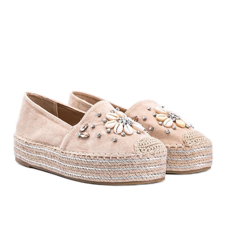 Bézs espadrilles vastag Mrs Nicki talpon 1