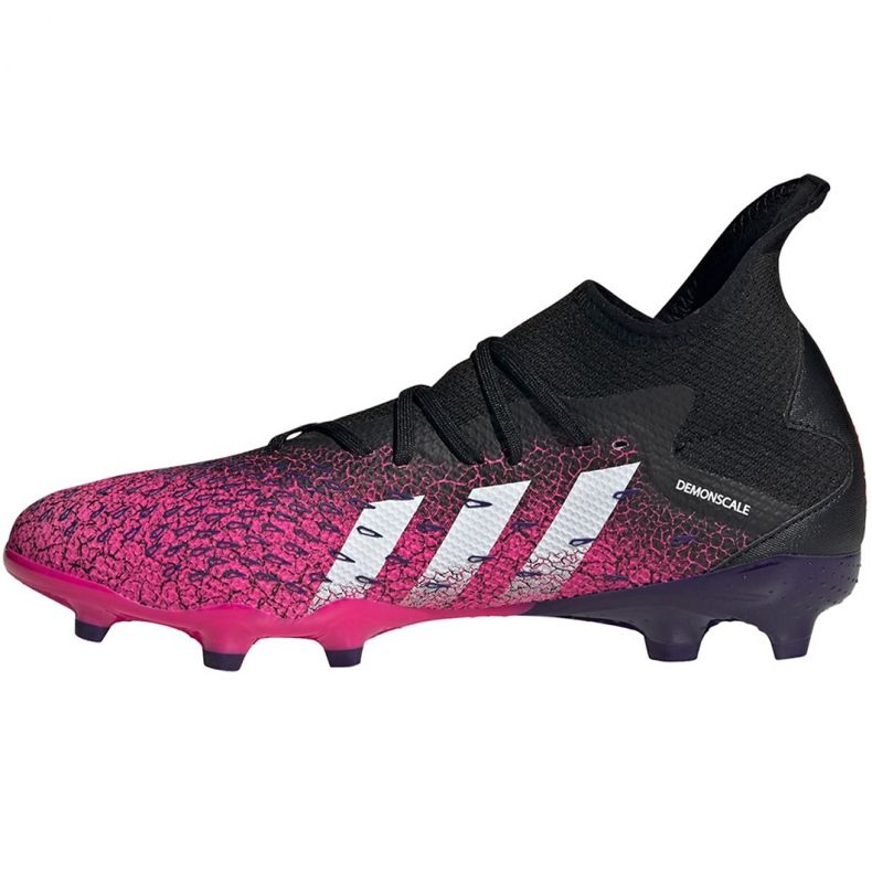 Adidas Predator Freak.3 Fg M FW7514 futballcipő fekete, fekete, rózsaszín rózsaszín 2