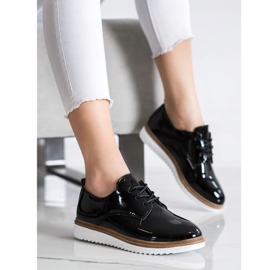 SHELOVET Fekete lakkozott cipő 2