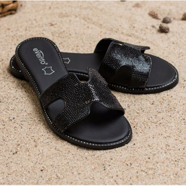 Evento Fekete papucs kristályokkal 1 Evento Fekete papucs kristályokkal 1