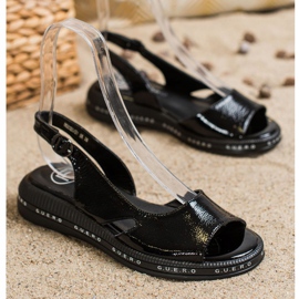 Filippo Kényelmes lakkozott szandál fekete 1