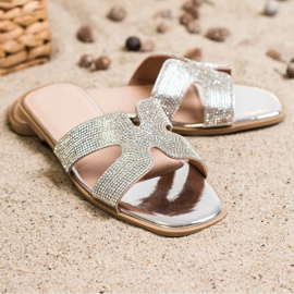 SHELOVET Stílusos papucs köbös cirkóniummal ezüst 2 SHELOVET Stílusos papucs köbös cirkóniummal ezüst 2