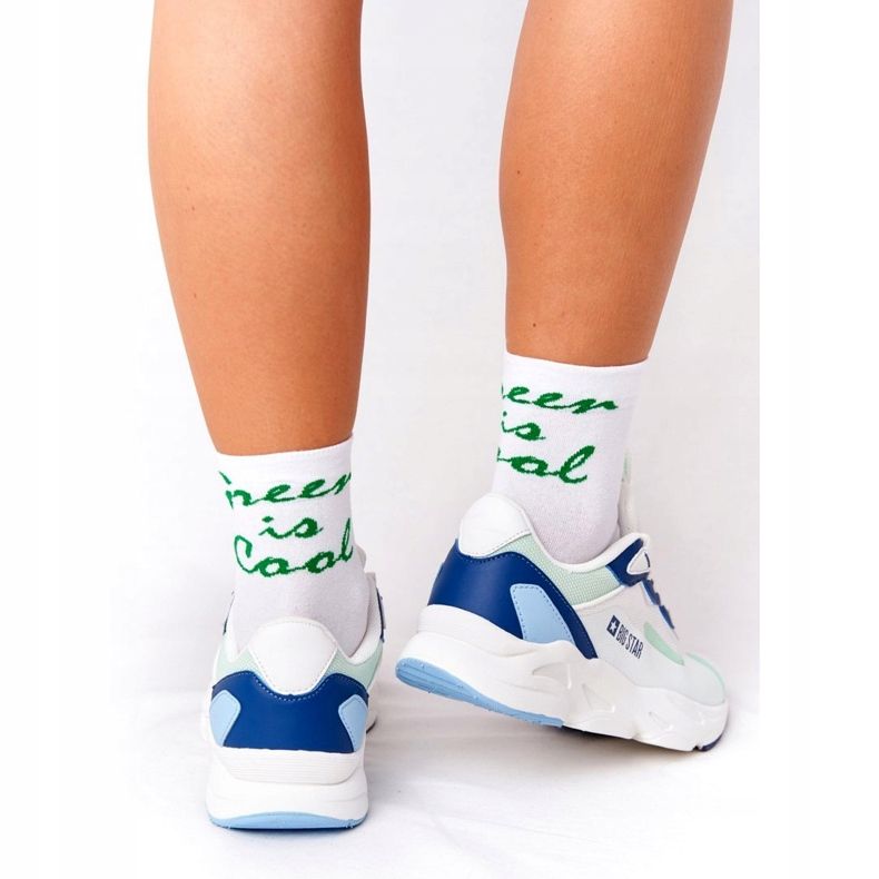 Női sportcipő Memory Foam Big Star HH274810 Fehér kék zöld 3