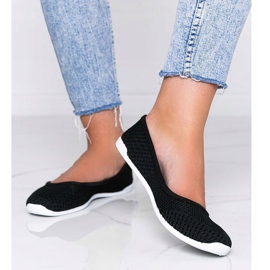 Fekete szövet balerinák a Good Days áttört mintával 1