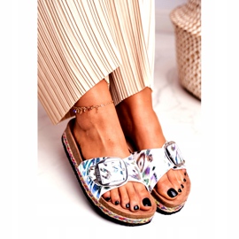 Női papucs Big Star Metallic Pattern DD274127 fehér ibolya ezüst zöld 3 Női papucs Big Star Metallic Pattern DD274127 fehér ibolya ezüst zöld 3