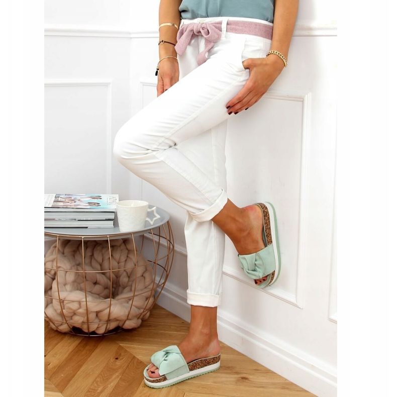 Menta 8228 Zöld papucs magas talpon 2