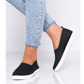 Fekete Slip On áttört Funk cipők 1
