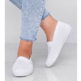 Mély fehér áttört Slip On cipők 1