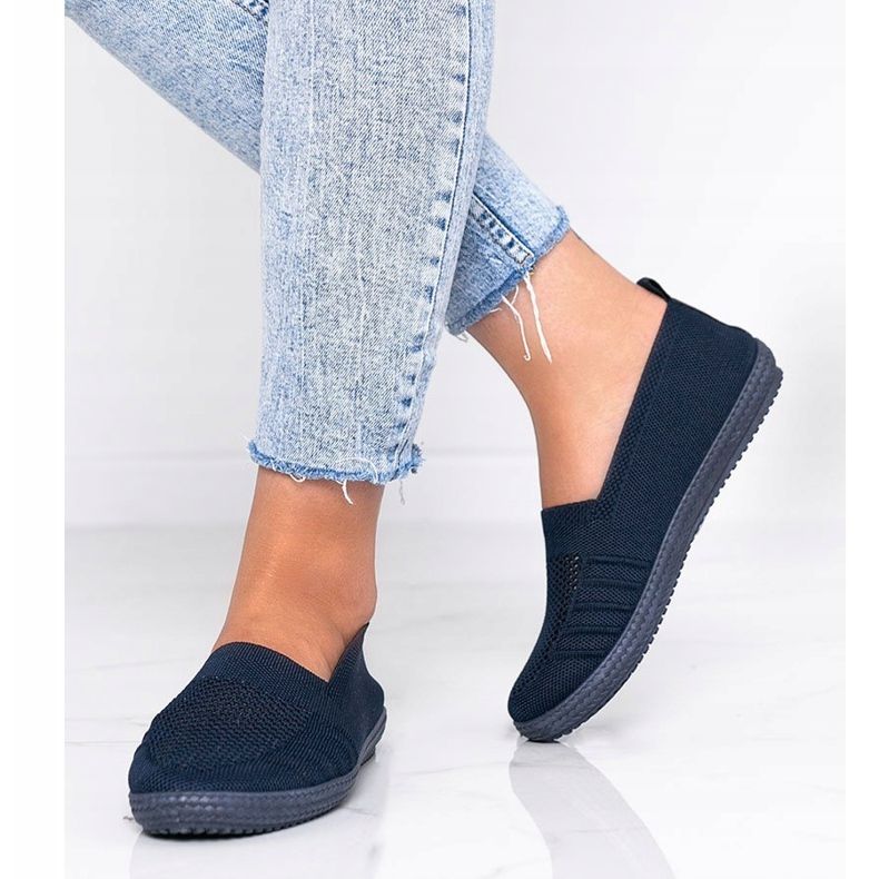 Navy blue cipők Slip On openwork Deep kék 1