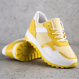 Bestelle Cipők csillogó platformmal fehér sárga 1