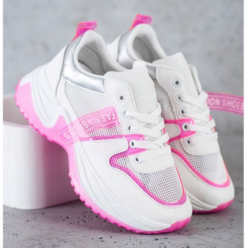 SHELOVET Cipők Mesh Fashion cipővel fehér 2
